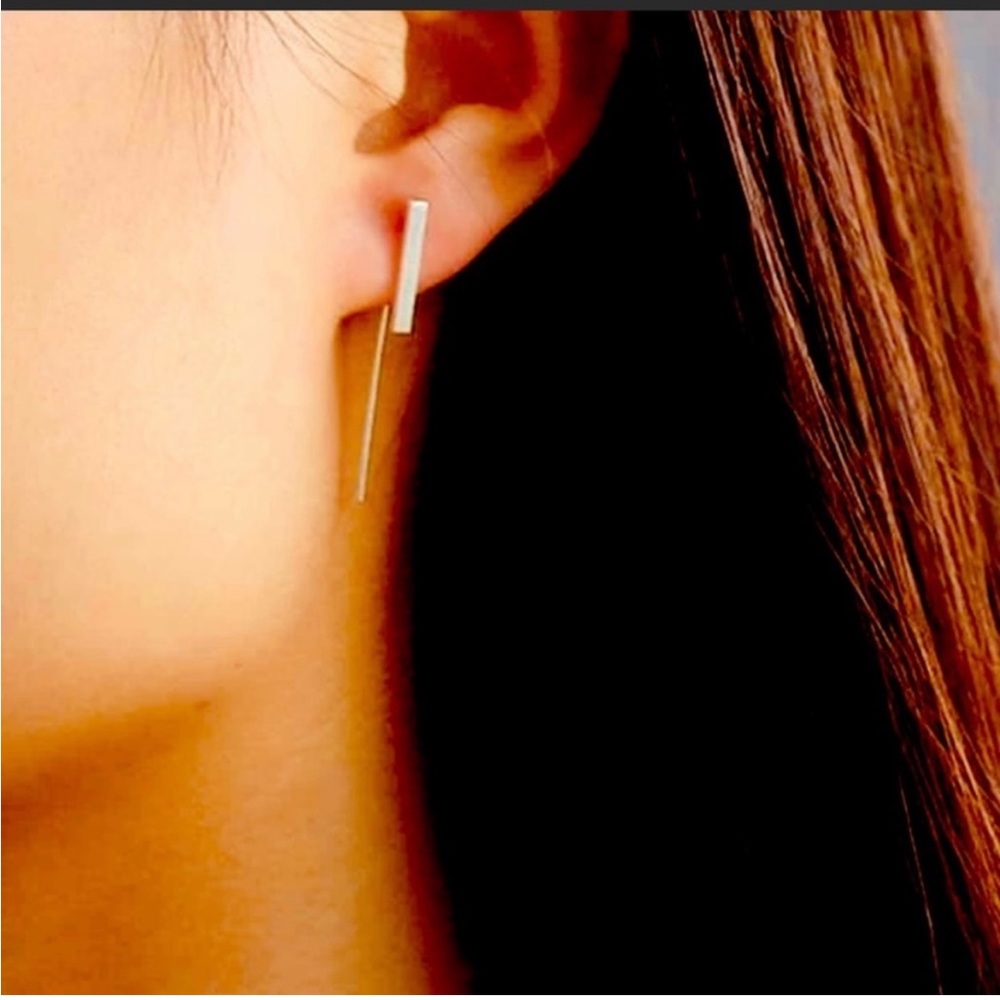 Modern Chic Minimalist Gold Bar Earrings